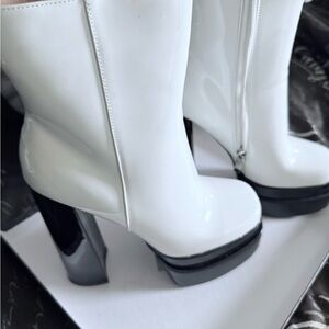 White Platform Boots by Azalea Wang